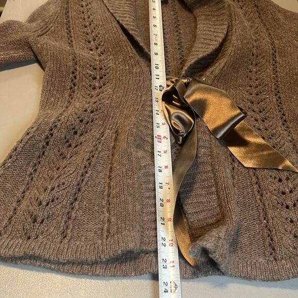 A. Giannetti Tiw Front Brown Sweater Women's Size Large Wool Rabbit Poly Blend ! - Picture 3 of 7